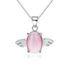 Solid 925 Sterling Silver Fine Wedding Jewelry Angel Wings AAA Cubic Zircon Choker Necklaces & Pendants For Women Gift TWO Color