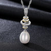 Solid Silver 925 Sterling Silver Necklace Pendant 10-11mm Natural Pearl Woman Glamour Jewelry Wedding Gifts