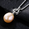 Solid Silver 925 Sterling Silver Necklace Pendant 10-11mm Natural Pearl Woman Glamour Jewelry Wedding Gifts