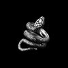 Solid Snake Ring 316L Stainless Steel Jewelry Punk Style Unisex Serpent Ring Size 6-13
