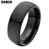 Somen Men Ring Black 8mm Tungsten Ring Domed Design Wedding Band Men Jewelry Brushed Matte Finished Engagement Ring Bague Homme