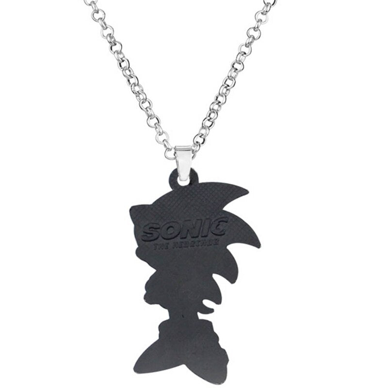 Sonic Necklace Vintage Jewelry Party Enamel Cartoon Pendent Statement Necklace Boy Girl Gift