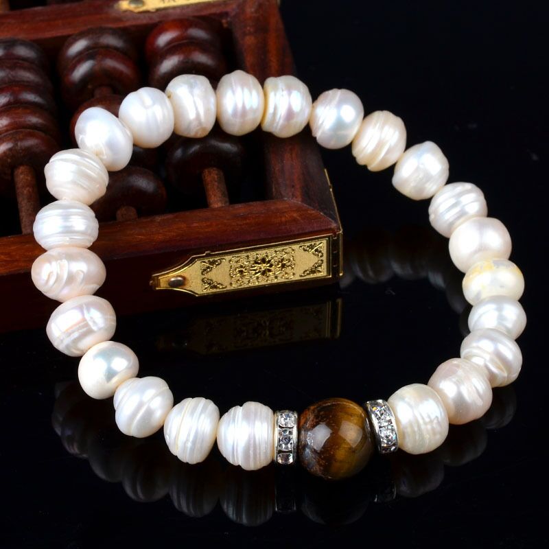 2020 Armbanden Voor Vrouwen 8-9mm Baroque Bracelet Natural Pearl 6 Color For Choice Christmas Gift For Women