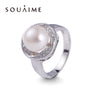 2020 Time-limited Sale Women Party Anel Feminino 925 Sterling Jewelry 9mm Natural Pearl Ring Women's Fine Birthd Gift