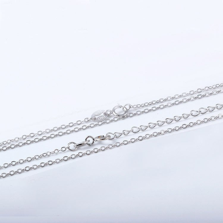 Necklaces Pendants 925 Sterling-silver-jewelry Pure Round Rolo Chain Necklace Real Solid Sterling 1.6mm Link Chains
