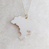 South America Country Geography Map Brazil Charm Pendant Brazilian Brasil Pride Love Heart Sao Paulo City Souvenir Necklaces