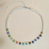 South Korea Bohemian Pearl Glass Flower Necklace Personality DIY Handmade Beaded Necklace Lady Party Gift