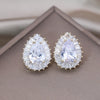 South Korea Design Jewelry 14K Gold Plating  Zircon Water Drop Earrings Elegant Women's Party Accessories