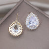 South Korea Design Jewelry 14K Gold Plating  Zircon Water Drop Earrings Elegant Women's Party Accessories