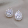 South Korea Design Jewelry 14K Gold Plating  Zircon Water Drop Earrings Elegant Women's Party Accessories