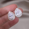 South Korea Design Jewelry 14K Gold Plating  Zircon Water Drop Earrings Elegant Women's Party Accessories