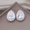 South Korea Design Jewelry 14K Gold Plating  Zircon Water Drop Earrings Elegant Women's Party Accessories