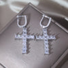 South Korea Design Jewelry 14K gold plated  Zircon Cross Pendant Earrings Elegant Women's Party Accessories