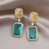 South Korea Design Jewelry  Square Crack Zircon Pendant Earrings Elegant Women's Party Accessories