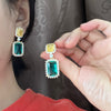 South Korea Design Jewelry  Square Crack Zircon Pendant Earrings Elegant Women's Party Accessories