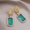 South Korea Design Jewelry  Square Crack Zircon Pendant Earrings Elegant Women's Party Accessories