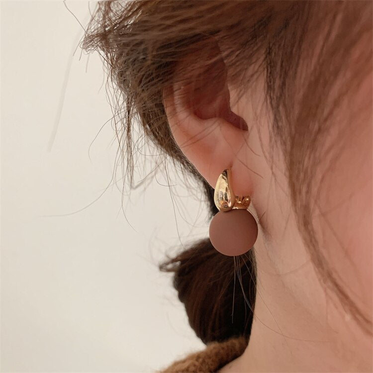 South Korea Design Jewelry Simple Beads Pendant Earrings Elegant Women's Daily Work Accessories