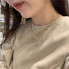 South Korea 's Dongdaemun Wild Rhinestone Zircon Peach Heart Clavicle Chain  Western Style Necklace