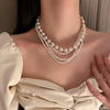 South Korea's  Multilayer Pearl Necklace Clavicle Chain Necklace Exaggerated Personality Item Jewelry Women