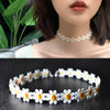 South Korea's Style Necklace Accessories Mori Small Fresh Color Matching Daisy Lace Hand-woven Sweet Flower Necklace