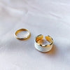 South Korea's selling jewelry simple and generous alloy ring two-piece dripping women's daily wild open ring