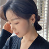 South Korea's design jewelry cute bear black and white dripping earrings elegant girl gifts women's daily earrings
