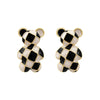 South Korea's design jewelry cute bear black and white dripping earrings elegant girl gifts women's daily earrings