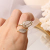 South Korea's design jewelry exquisite copper inlaid zircon opal tulip creative opening ring female prom party ring