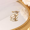 South Korea's design jewelry exquisite copper inlaid zircon opal tulip creative opening ring female prom party ring