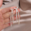 South Korea's design jewelry  full zircon cross long earrings  women's wedding party accessories