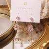 South Korea's design jewelry  shiny pink zircon flower earrings hooks two ways to wear female earrings