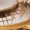 South Korea's design jewelry  shiny pink zircon flower earrings hooks two ways to wear female earrings