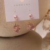 South Korea's design jewelry  shiny pink zircon flower earrings hooks two ways to wear female earrings
