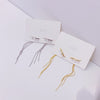 South Korea's design jewelry, simple lines, long pearls, chain tassel earrings, elegant women's two-wear accessories