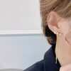 South Korea's design jewelry, simple lines, long pearls, chain tassel earrings, elegant women's two-wear accessories