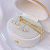 South Korea's design jewelry, simple lines, long pearls, chain tassel earrings, elegant women's two-wear accessories