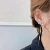 South Korea's design jewelry, simple lines, long pearls, chain tassel earrings, elegant women's two-wear accessories