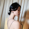 South Korea's design jewelry vintage black crystal love earrings elegant and high-end women's prom earrings