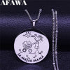 Spanish Mama and Baby Stainless Steel Charm Necklaces Silver Color Pendant Women Jewelry Mother's day gift cadenas mujer N721S01