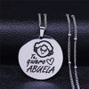 Spanish Mama and Baby Stainless Steel Charm Necklaces Silver Color Pendant Women Jewelry Mother's day gift cadenas mujer N721S01