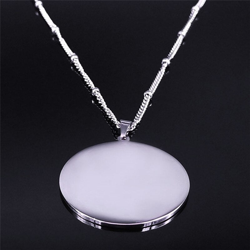 Spanish Mama and Baby Stainless Steel Charm Necklaces Silver Color Pendant Women Jewelry Mother's day gift cadenas mujer N721S01