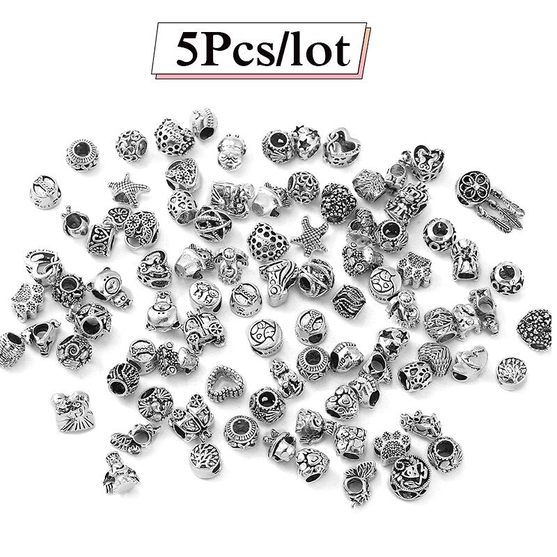 Sparkling 5000 Style Mixed Random Zinc Alloy Beads Charms Fit Original Brand Bracelet For Women Men Jewelry Making Special Offer