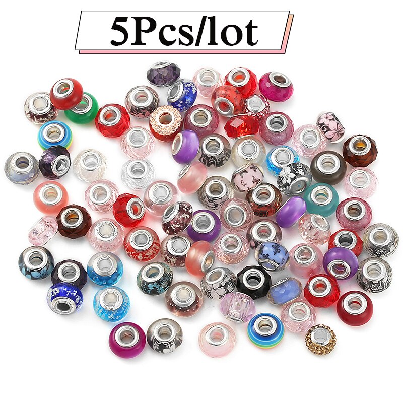 Sparkling Mixed Random Murano Crstal Glass Beads Fit Original Brand Charm Bracelet Bangles For Women Jewelry Making 1000 Style