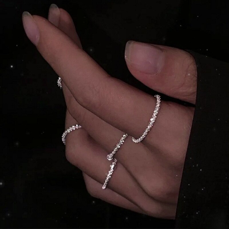 Sparkling Rings For Women Engagement Female Ring  Jewelry Designer Korean Style Aesthetic Accessories GaaBou Jewellery