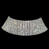 Sparkling Silver Color Crystal Collar Chain Choker Necklace Bridal Women Wedding Party Diamante Rhinestone Choker Jewelry Gifts