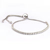 Sparkling Strand Bracelets with Clear CZ 100% 925 Sterling Silver Jewelry