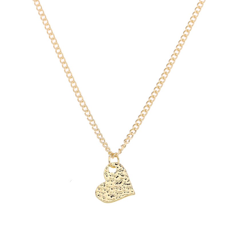 Sparkling heart gold-color Pendant necklace Heart Fashion Statement Clavicle Chains Necklace For Women Jewelry(Has card)