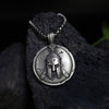 Spartan warrior helmet shield pendant necklace ins style men's retro hip hop chain necklace punk style jewelry