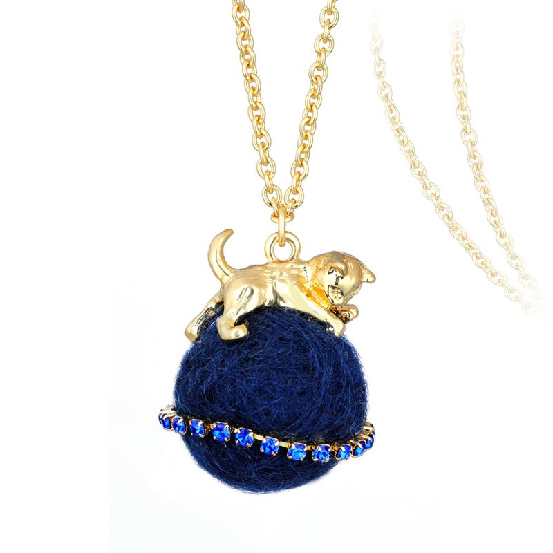 Fashion Lovely Cat Maxi Necklace Little Animal Long Necklaces & Pendants Gold Cats Jewelry Gifts for Women S1630N