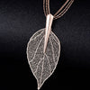 Special Leaves Leaf Sweater Pendant Necklaces Rose Gold Silvery Long Chain Jewelry for Women Birthday Gift Bijoux Femme Colli